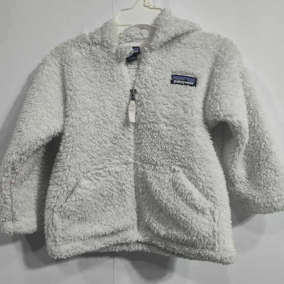 Patagonia Other - Patagonia Baby 12-18 Month Polyester Bear Ear Hooded Zip Up Sweater White